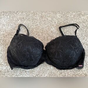 PINK VS Black Lace PushUp Bra